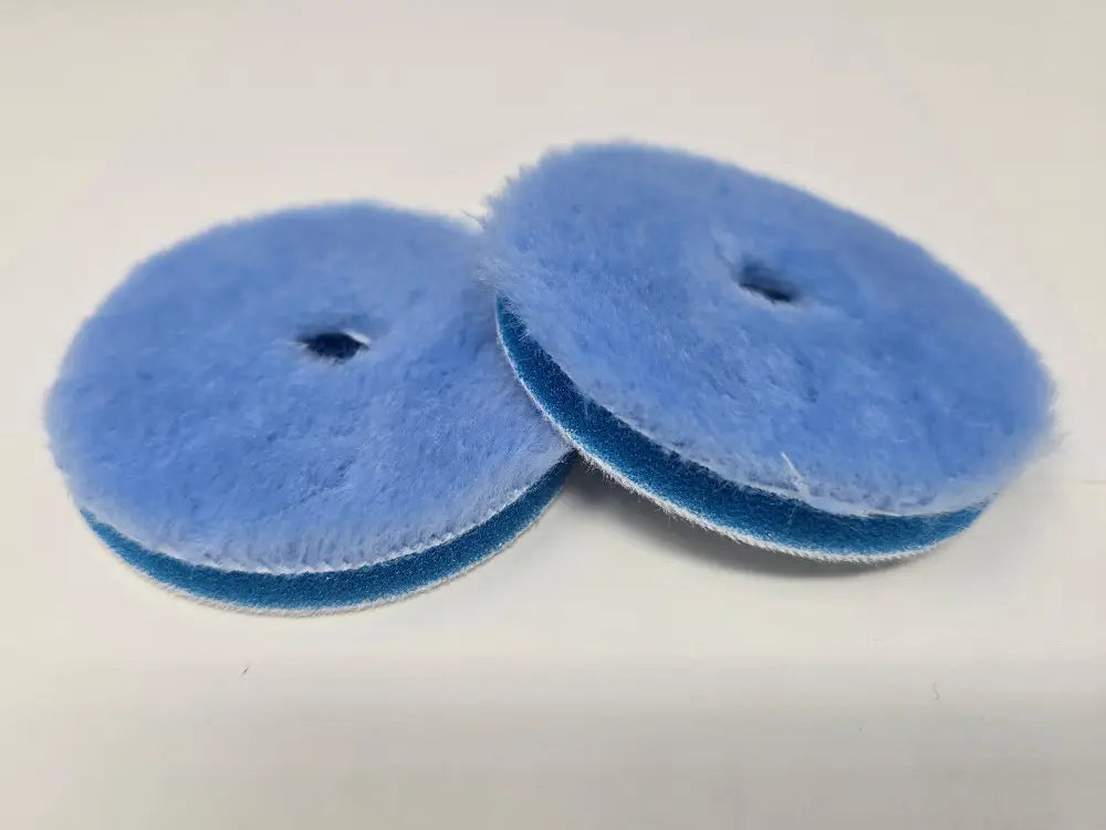 Two Rupes 3in blue wool course pads