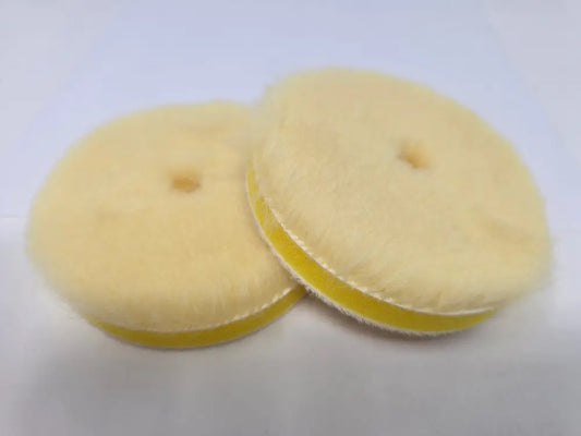 Two Rupes 3in yellow wool polishing pads