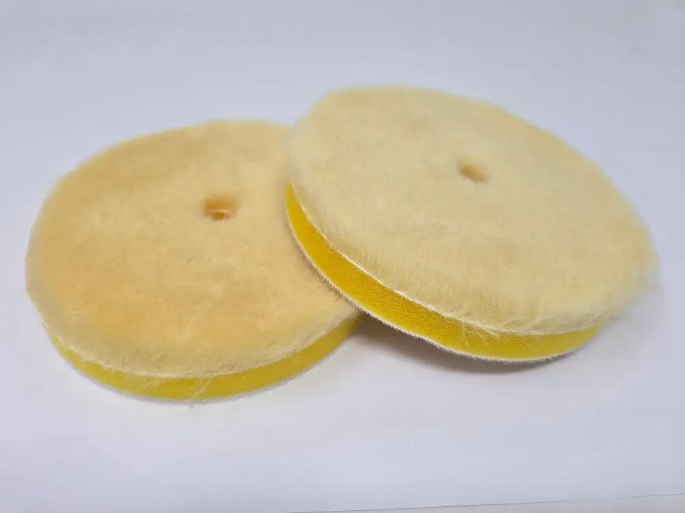Two Rupes 5in yellow wool polishing pads